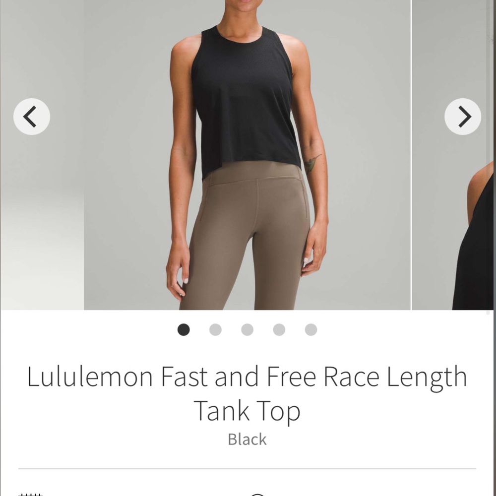 lululemon Fast and Free Race Length Tank Top